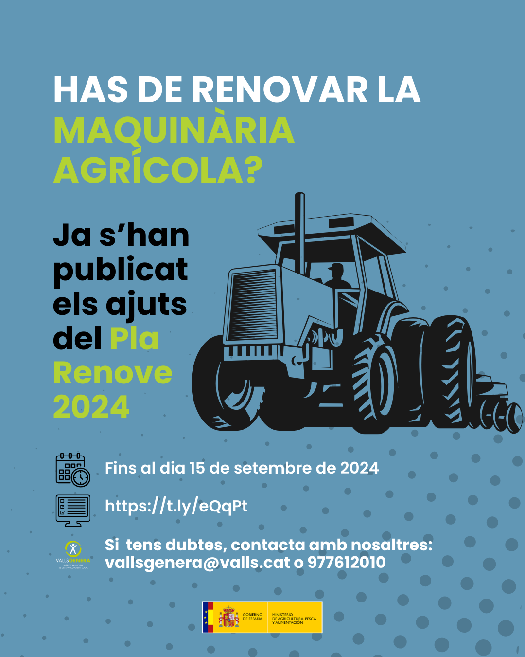 Publicat el Pla Renove de Maquinària Agrícola 2024